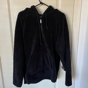 VICTORIA'S SECRET PINK - Half Zip Black Sherpa